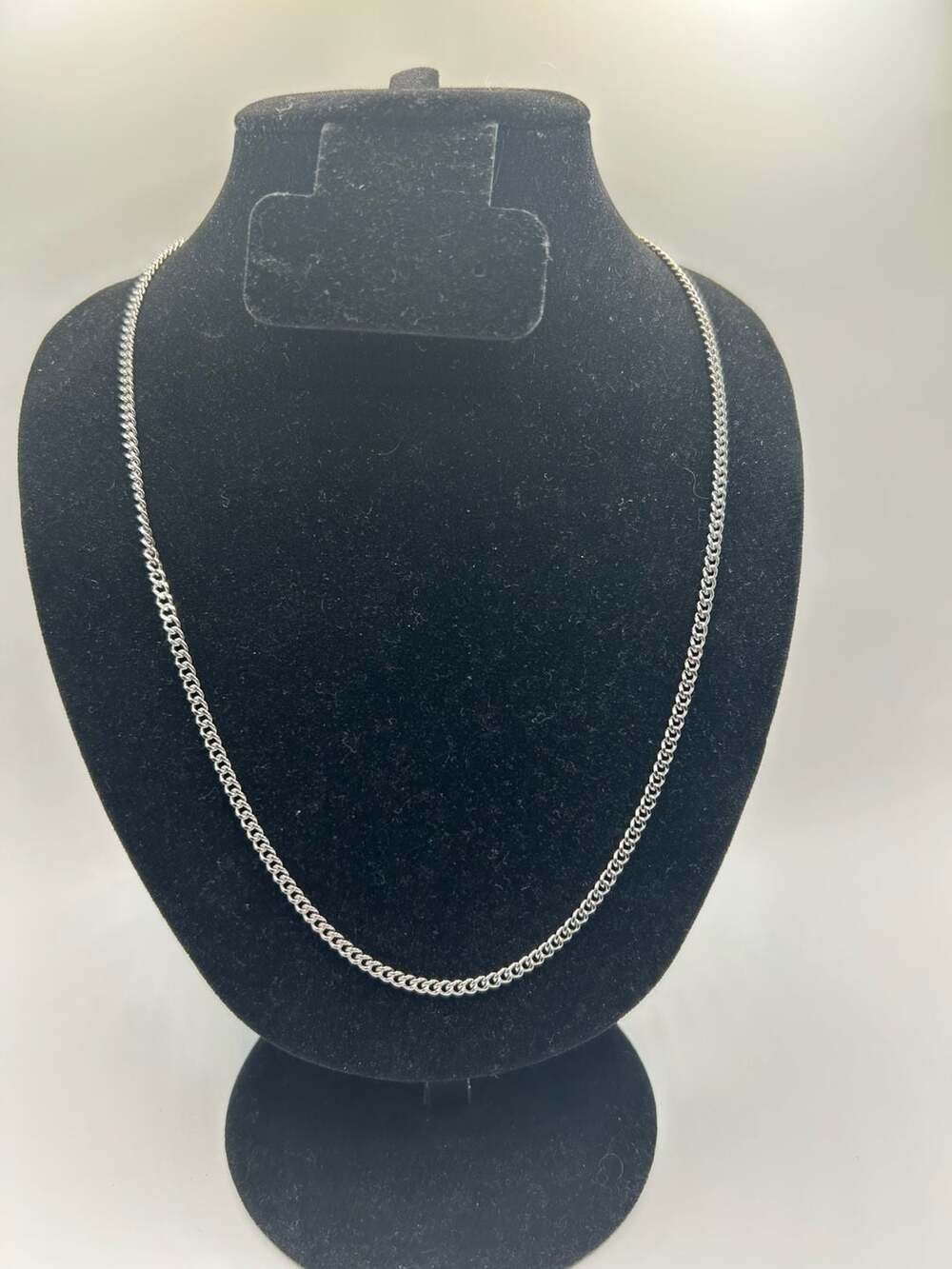 3mm Silver Plated Cuban Link Chain Necklace 20 Inch Unisex Dainty Flat New